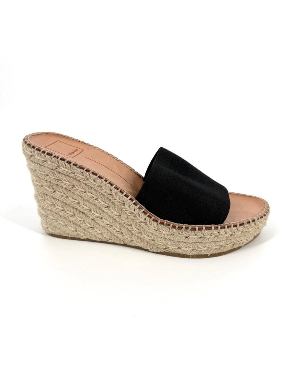 Dolce Vita Pim Platform Wedge Sandals Womens Size 10 Black Espadrille Slip-On